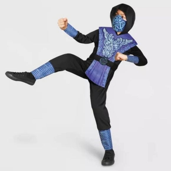 NWT Hyde & Eek Boutique Tsunami Ninja Kid's S M Black Blue Halloween Costume - Picture 1 of 3